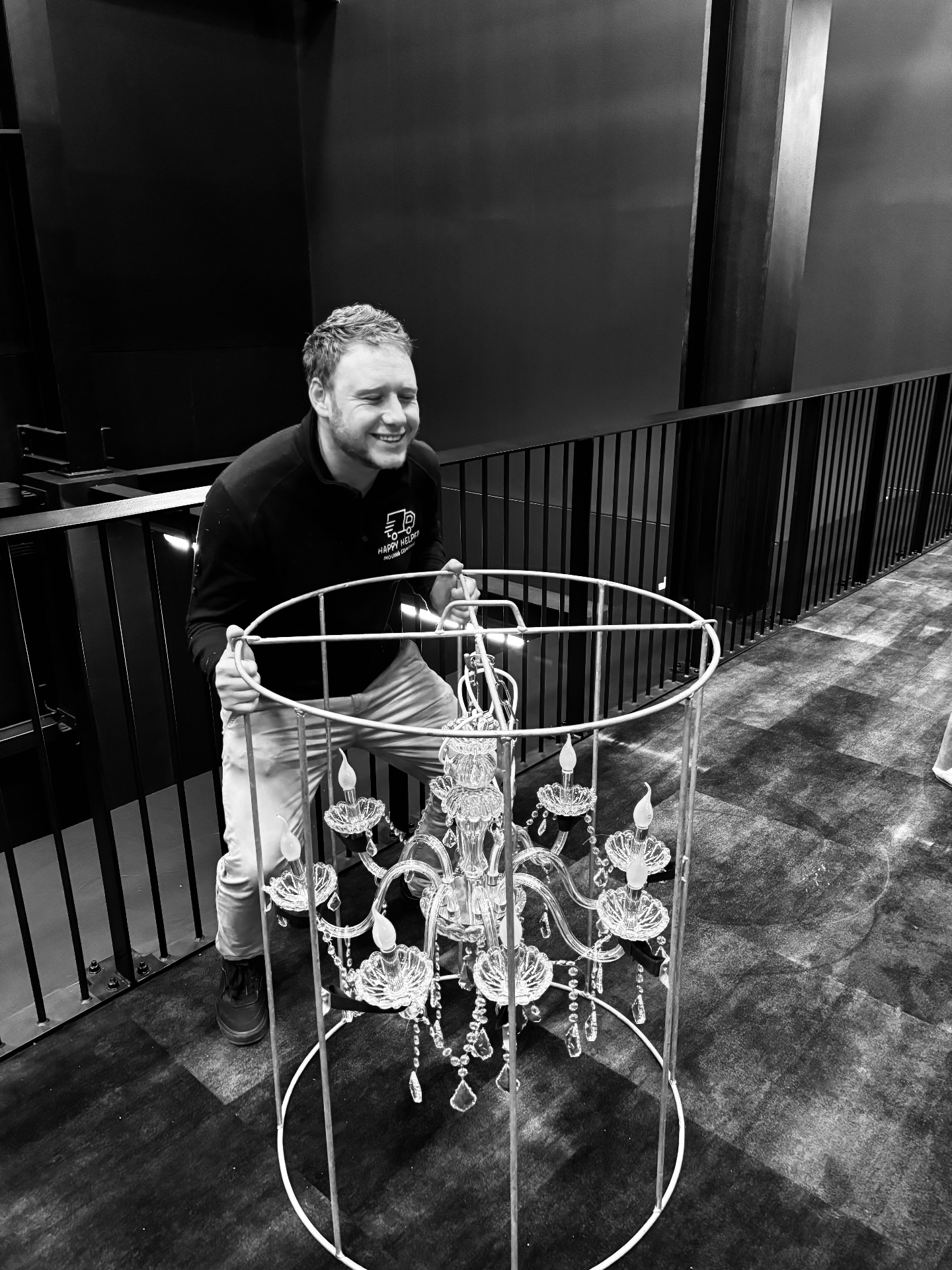 Crystal chandelier - handled with care